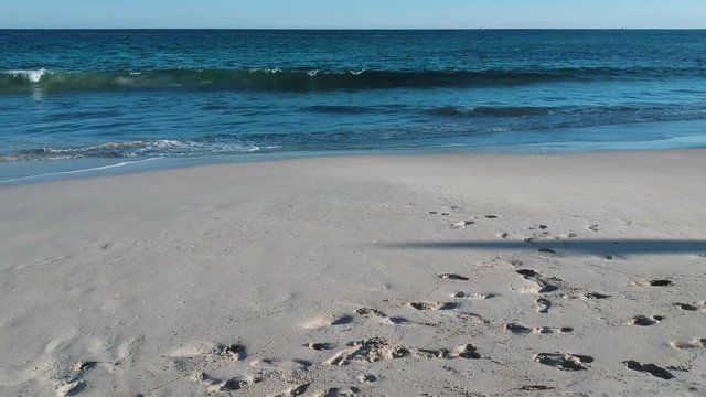 Fly through along the beach coasline