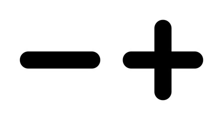 Minus & plus sign pictograms. Negative and positive symbols. Icon SET. Vector EPS 10