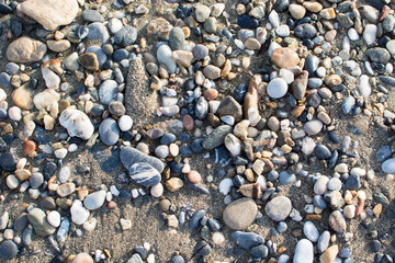 The beach stone ground.