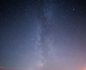 Beautiful night starry sky with Milky way. - obrazy, fototapety, plakaty