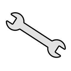 Flat icon wrench isolated on white background. Vector illustration.
