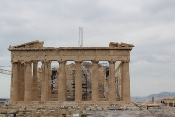 Fototapeta na wymiar Obras de remodelación en el Partenón 