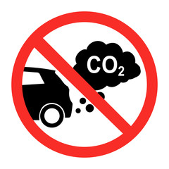 sign prohibiting emissions carbon dioxide.