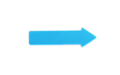Colorful arrow shaped sticky note on white background. School stationery