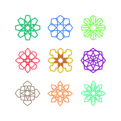 Mandala Geometric Symbol Illustration Graphic Design Template Set