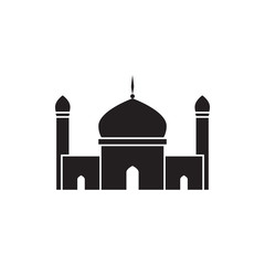 Mosque Twin Tower Mosque Silhouette Vector Illustration Graphic Design