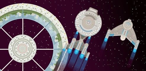space starbase station and ship
