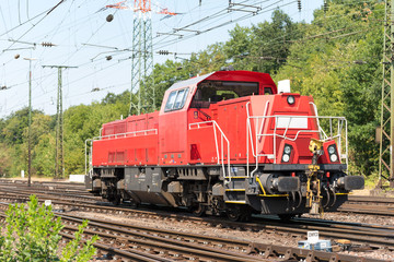 Fototapeta na wymiar Moderne Güter Lokomotive