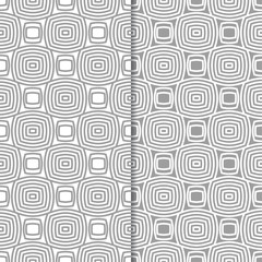 Gray and white geometric ornaments. Set of seamless patterns