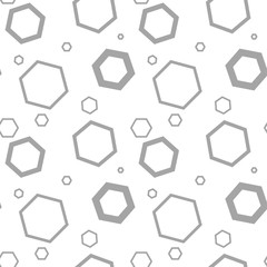 Gray geometric ornament on white background. Seamless pattern