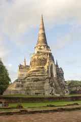 Fototapeta na wymiar Impressive Chedi of Wat Phra Si Sanphet temple in Ayutthaya near Bangkok, Thailand.