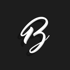 Vector Handwritten Logo Letter B