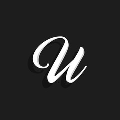 Vector Handwritten Logo Letter U