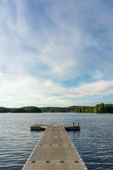 Obraz premium Jetty at a lake, camping ground in Sweden