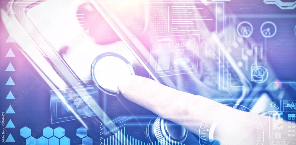 Poster composite image of digital interface