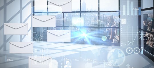 Composite image of digitally generated image of 3d solar panel