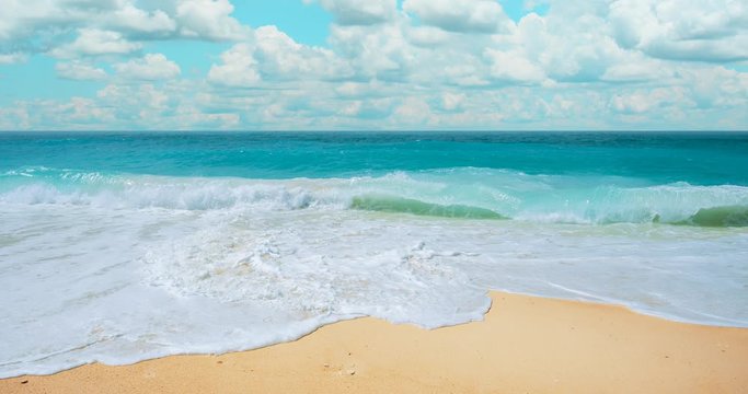 Cinemagraph: white clouds are running over the tropical beach Cinema 4K time-lapse