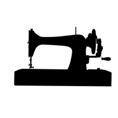 Silhouette of retro sewing machine, tool of tailor