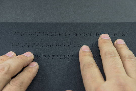 Top view of book in braille alphabet