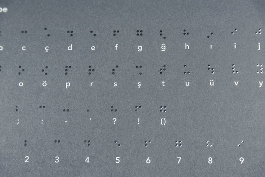 Top view of book in braille alphabet
