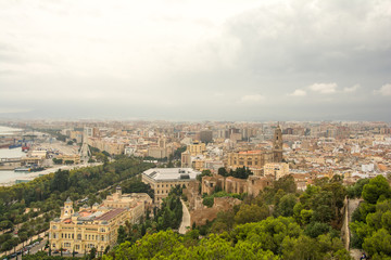 Fototapeta na wymiar landscape of Malaga in a cloudy day