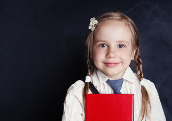 Kid Creativity Education Concept, Child Learning Art MathemaCute little girl in school uniform...