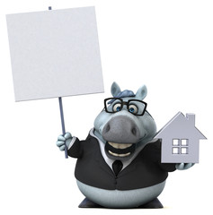 Fun horse - 3D Illustration