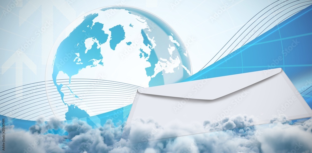 Poster composite image of graphic of envelope on white background