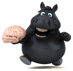 Naklejka premium Fun horse - 3D Illustration