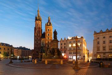 Fototapeta na wymiar Panorama of Krakow Main Market Square, Poland.