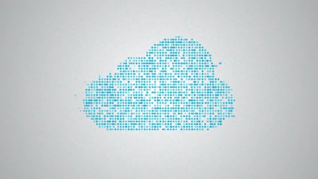 Cloud computing concept, icons make a cloud, abstract information technology animation