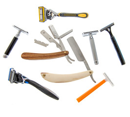 different razors isolated