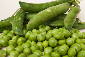 Foreground of biological fresh green peas