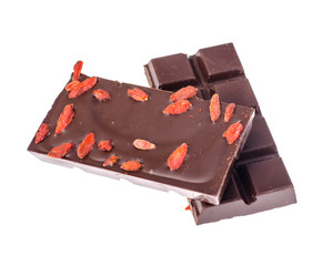 Black bitter chocolate with goji berries