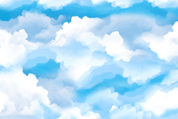 cartoon scene with bright sky - stage for different usage - illustration for children