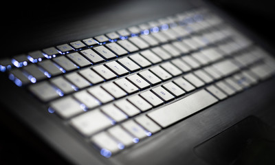 Laptop computer keyboard close up