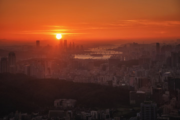 Korea,Seoul city and hangung river in seoul.