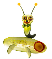 happy picture from vegetable food for children