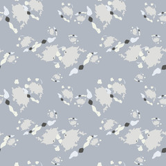 Military camouflage seamless pattern in beige or light yellow and different shades of grey color