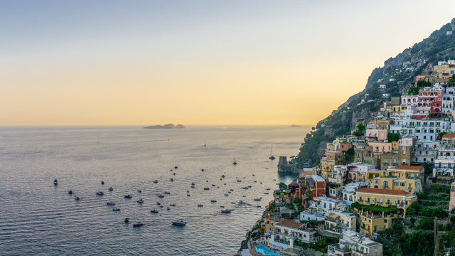 The Sunset In Positano, Italy