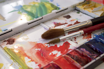 Obraz premium Watercolour paint palette