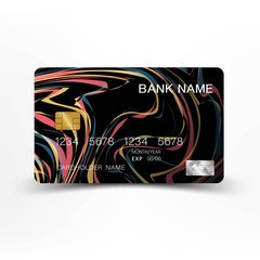 Colorful credit card template design. With inspiration from the line abstract. 