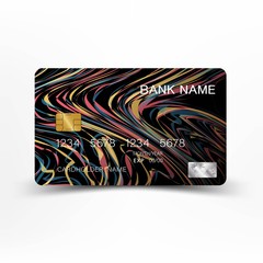 Colorful credit card template design. With inspiration from the line abstract. 