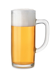 Mug of fresh beer with foam