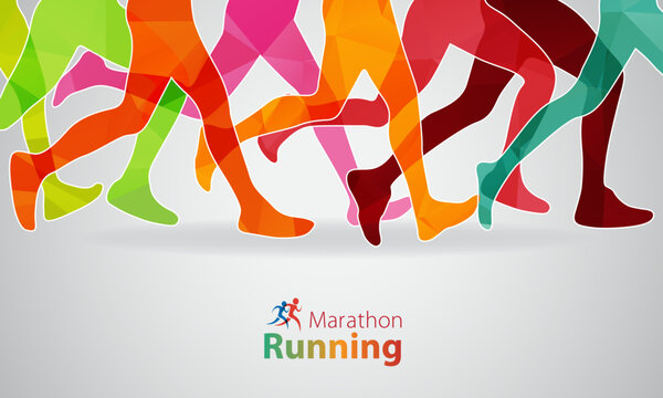 Running marathon. Vector illustrator