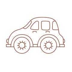 Doodle line vector car icon