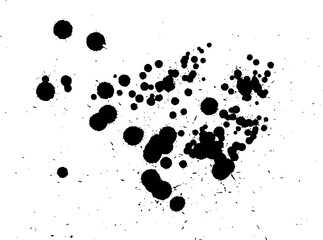 Handdrawn grunge texture. Abstract ink drops background. Black and white grunge illustration. Vector watercolor artwork pattern.