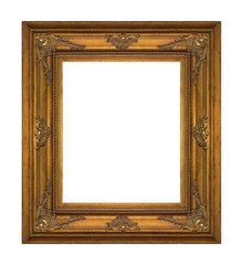 Golden frame for paintings, mirrors or photo