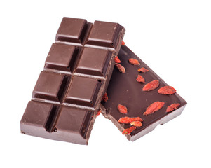 Black bitter chocolate with goji berries