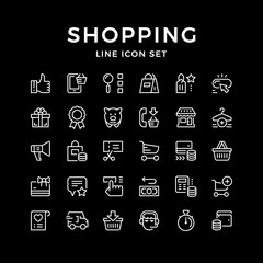 Set line icons of shopping